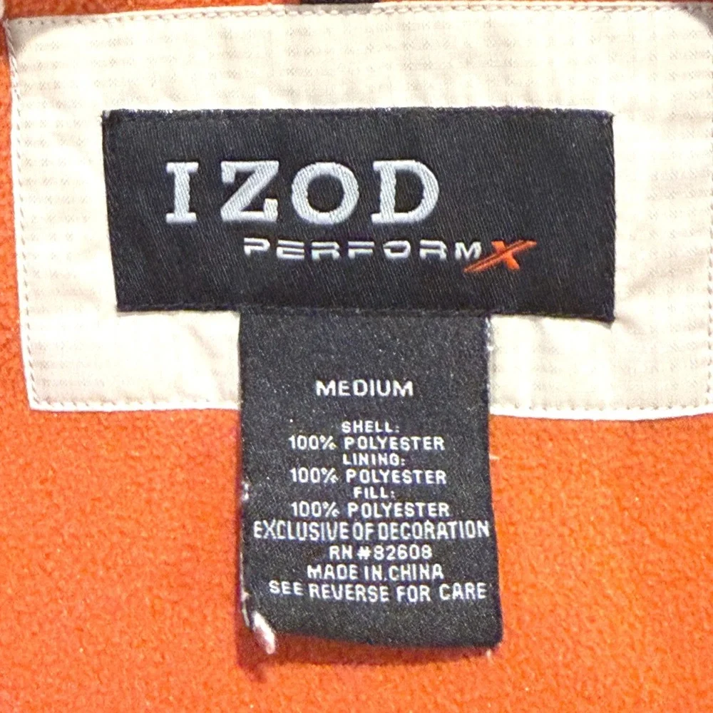IZOD PerformX Mens Medium Gray Hooded Ripstop‎ Winter Jacket Fleece Lined Heavy